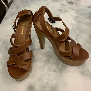 Womens Brown Wedge Heels Mossimo Supply Co size 6.5